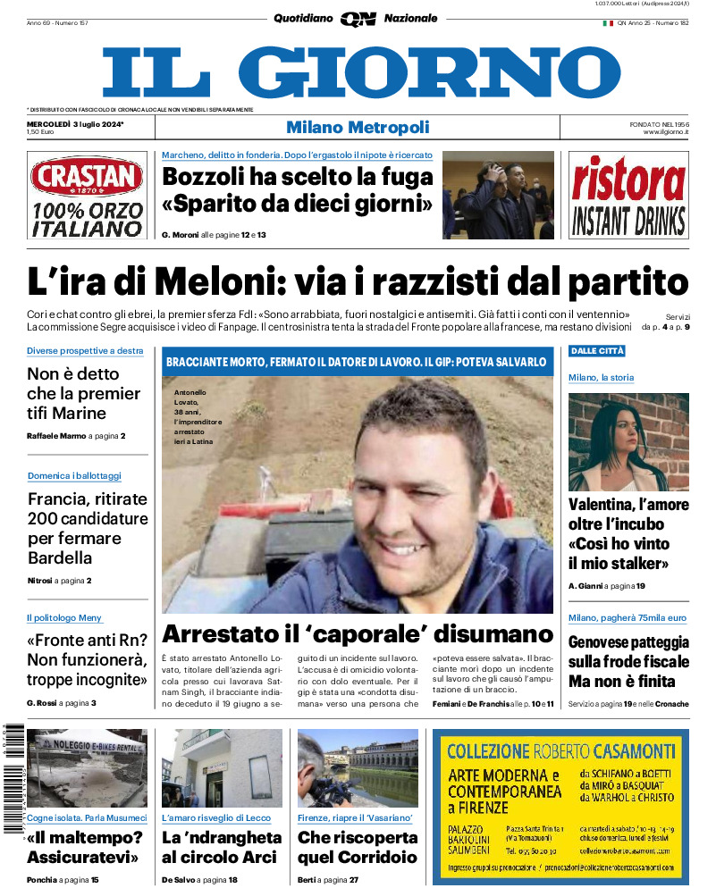 Prima-pagina-il giorno-edizione-di-oggi-